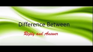 Difference Between Reply and Answer Profile