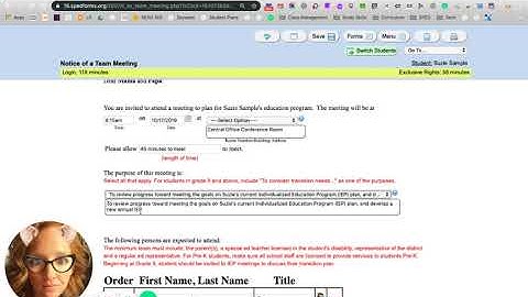Creating A Team Meeting Notice in SpEd Forms