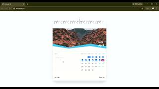 Interactive Wall Calendar in React | Date Range Picker + Notes + Tailwind UI
