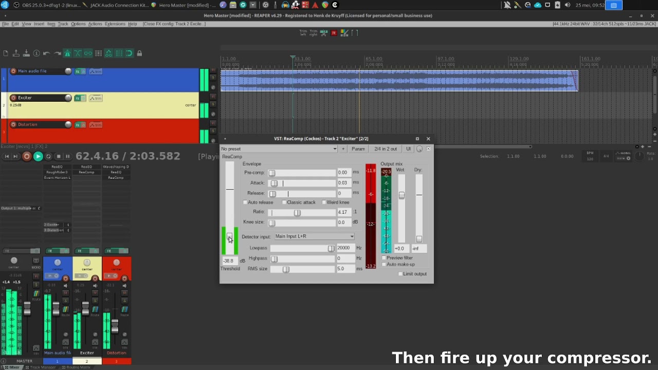 How to create an exciter with an EQ and a compressor