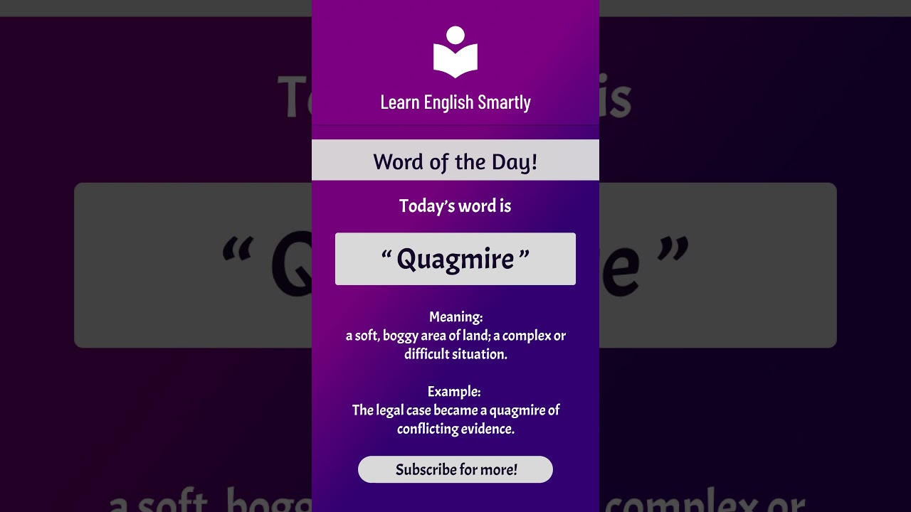 Quagmire meaning  Word of the Day #LearnEnglishSmartly  #easyenglisheveryday