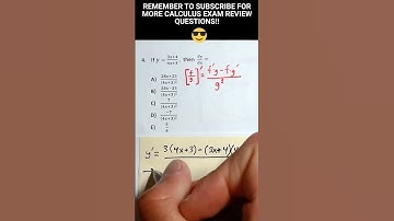 Derivatives Using the Quotient Rule | AP Calculus AB Review (2003 MCQ #4) #shorts #calculus #maths