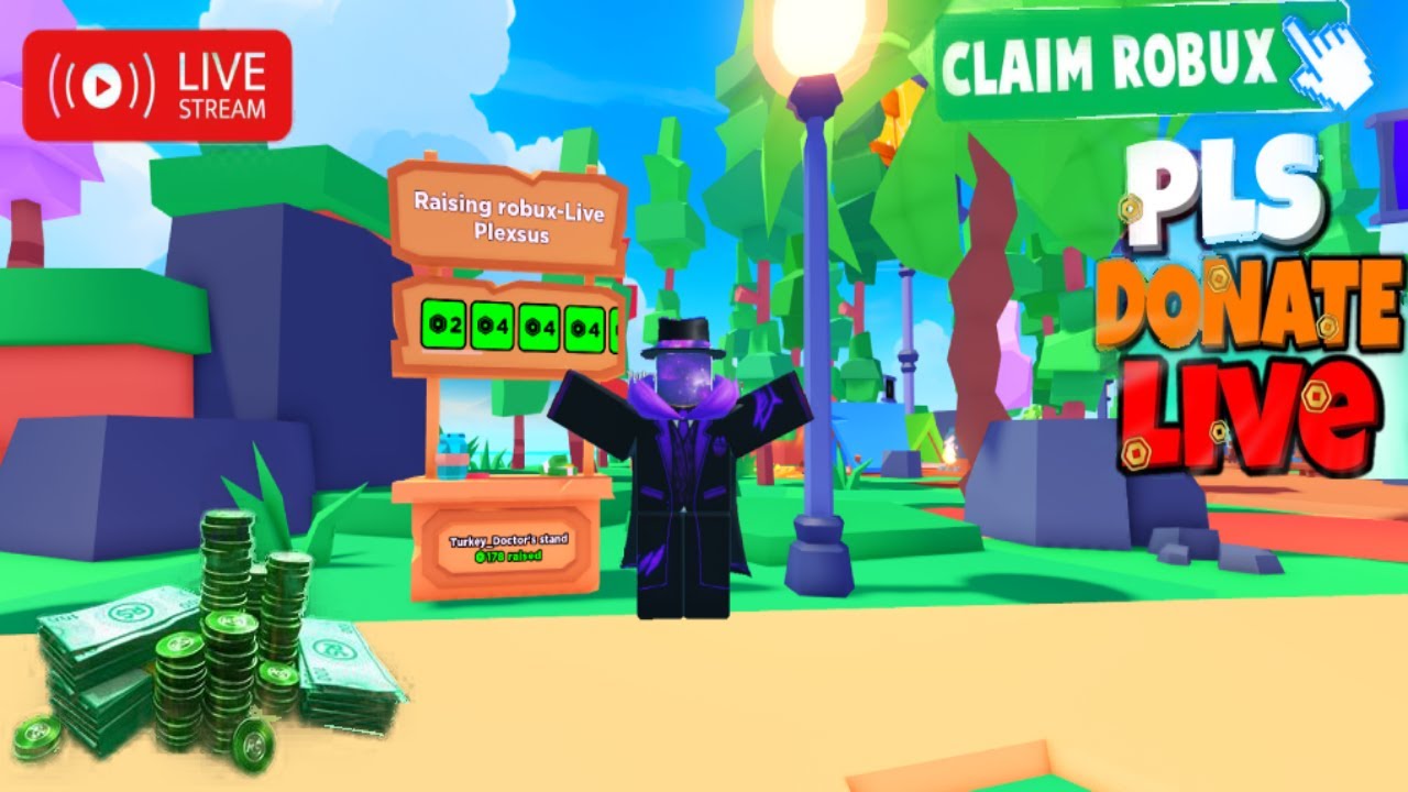 💰 10-35 ROBUX FOR EVERYONE 💸Pls Donate LIVE! - YouTube