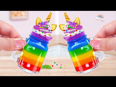 Tasty Unicorn Jello 🌈 Yummy Miniature Rainbow Jelly Decorating | Mini Cakes Making