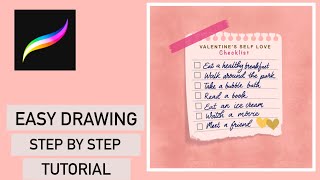 PROCREATE - EASY DRAWING - step by step tutorial - Let’s make post-note checklist