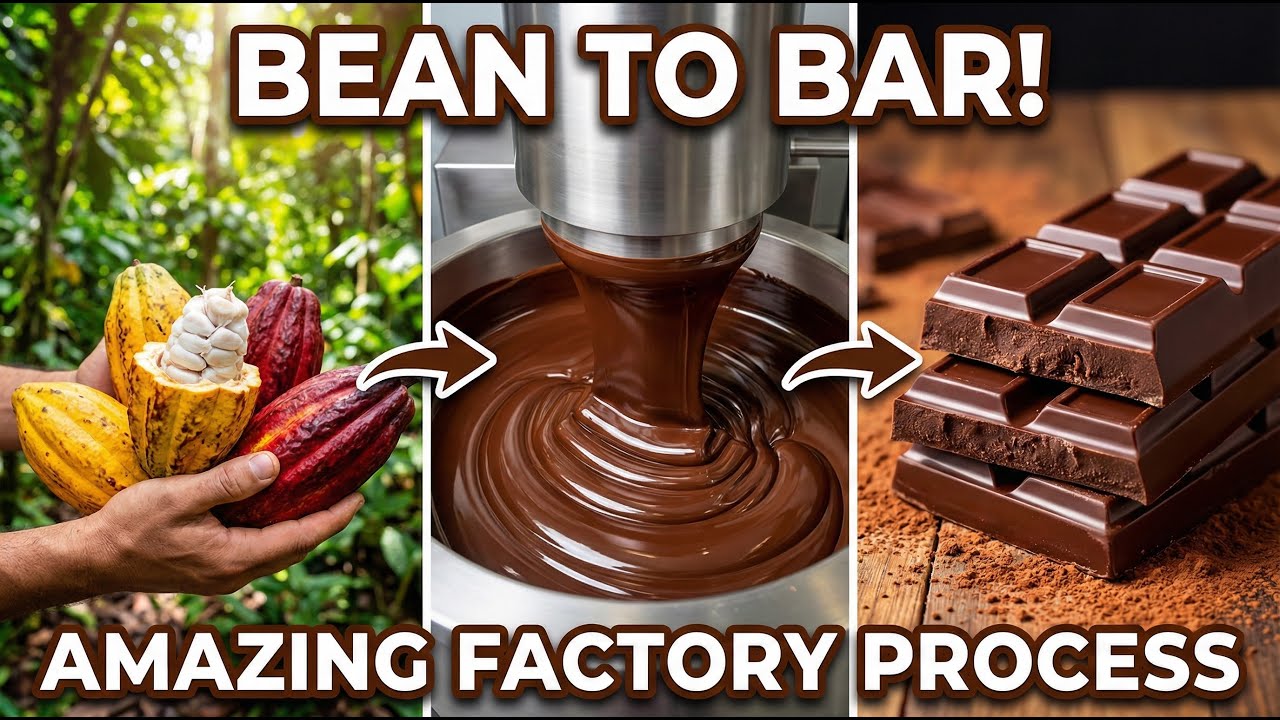 How a Chocolate Factory Works: From Raw Bean Harvesting to Amazing Chocolate Bars(The Whole Process)