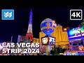 [4K] Las Vegas Strip at Night 2024 Virtual Walking Tour Vlog &amp; Travel Guide - Treadmill Workout