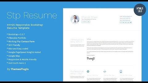 Html5 responsive bootstrap resume template for personal profile & portfolio