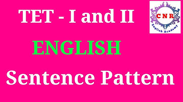 TET | Paper - 2 | English Sentence Pattern