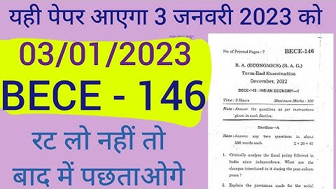 BECE146 QUESTIONS PAPER DEC2022 | BECE146 IMPORTANT QUESTIONS PAPER| BECE146 PREVIOUS YEAR QUESTION