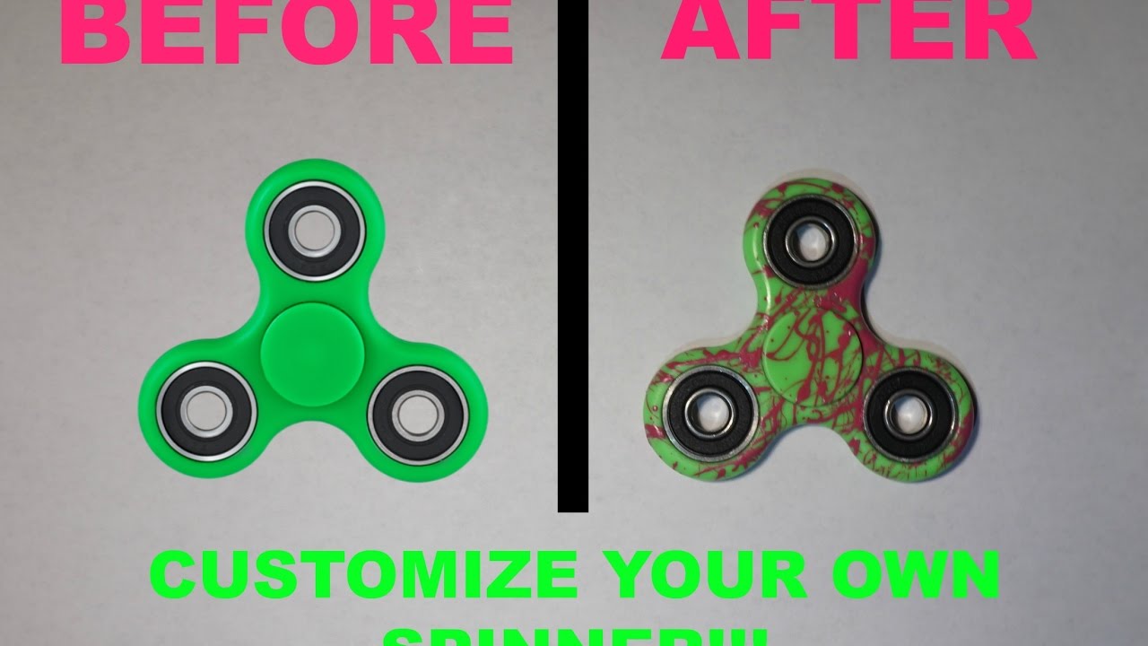 DIY CUSTOM MARBLE SPLATTER PAINT FIDGET SPINNER!!