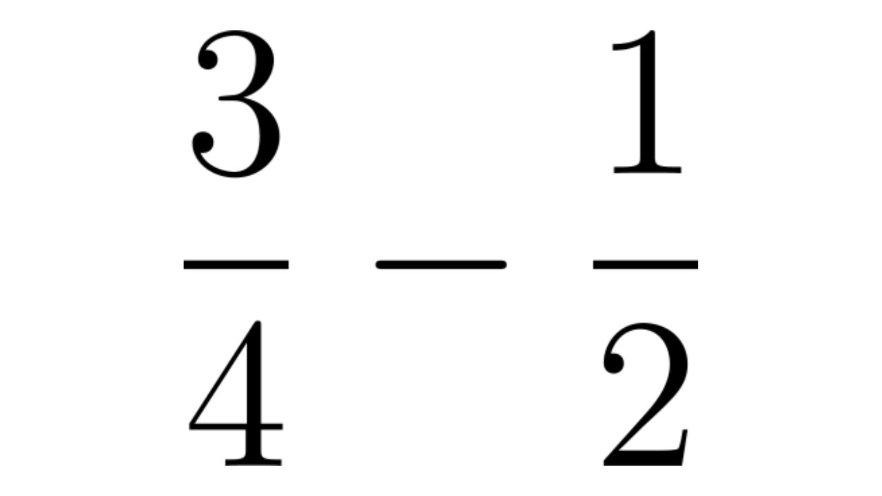How To Subtract Two Fractions Example With 3 4 1 2 YouTube