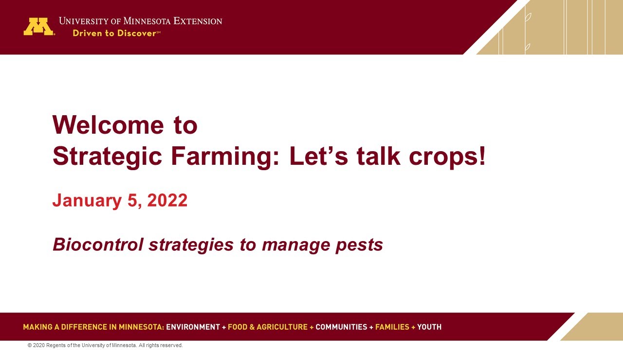 Strategic Farming 2022: Biocontrol strategies to manage pests
