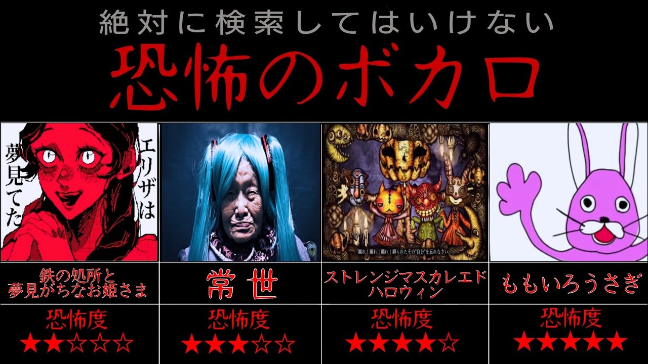 検索してはいけないボカロ レベル別に怖いボカロ曲をまとめてみた Youtube