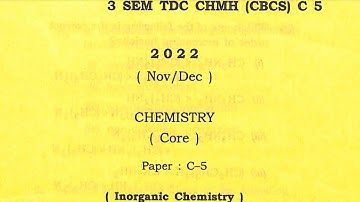 BSc 3rd sem chemistry honours question paper C5 Dibrugarh University 2022 @proysir