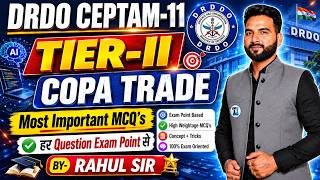 DRDO Copa Trade Live Class - 01 | DRDO CEPTAM-11 TIER-II Copa Trade Most Important MCQ's for