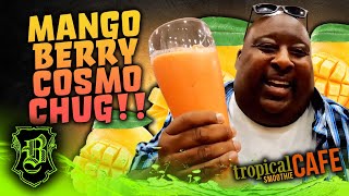 Enjoying A Mango Berry Cosmo  from Tropical Smoothie Cafe!