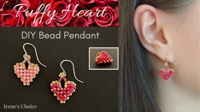 How to make heart by beads, Heart of beads, Brick stitch