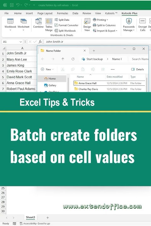 How to create folders based on cell values in Excel? - YouTube