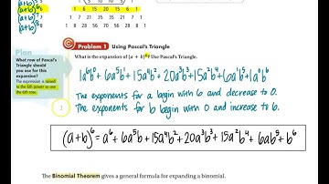 Algebra 2: 5.7: The Binomial Theorem