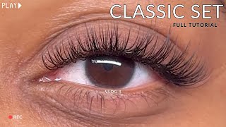 Full Classic Eyelash Extension Tutorial | BEST Techniques for Beginners | VERY DETAILED