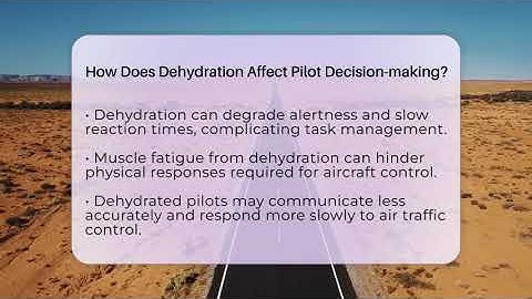 How Does Dehydration Affect Pilot Decision-making? - Air Traffic Insider