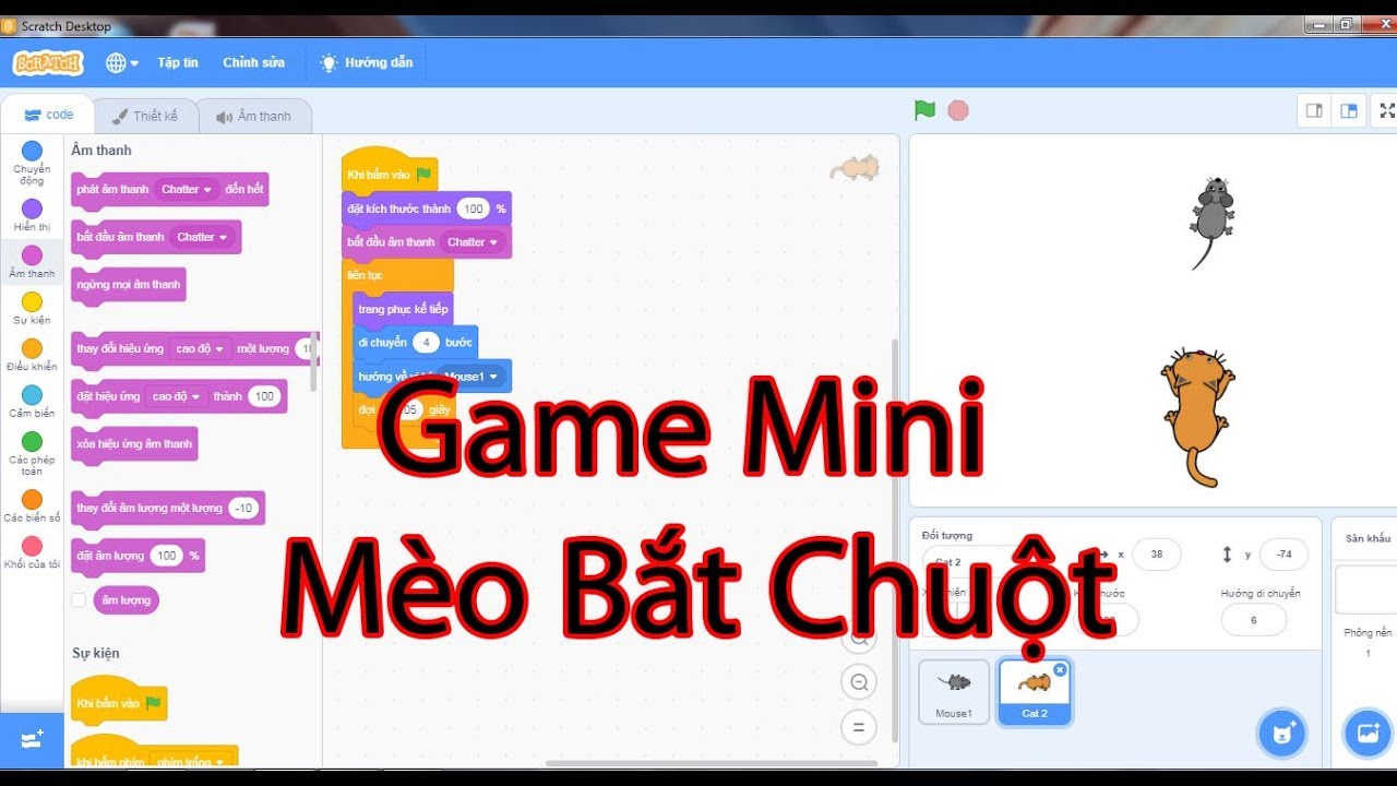 Scratch Instructions For Programming The Mouse Cat Game - Youtube