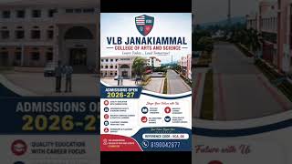 VLB Janakiammal College of Arts and Science, Coimbatore Full Details Placement & Campus Review #VLB