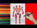 How to draw robot Twin Sities, Real Steel, Как нарисовать робота Твин Ситис