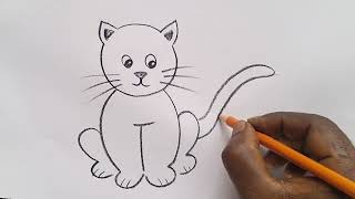 how to use cat drawing easy step by step@DrawingTalent