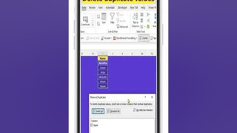 How to  remove duplicate value  in Excel | Duplicate Elimination |# Shorts