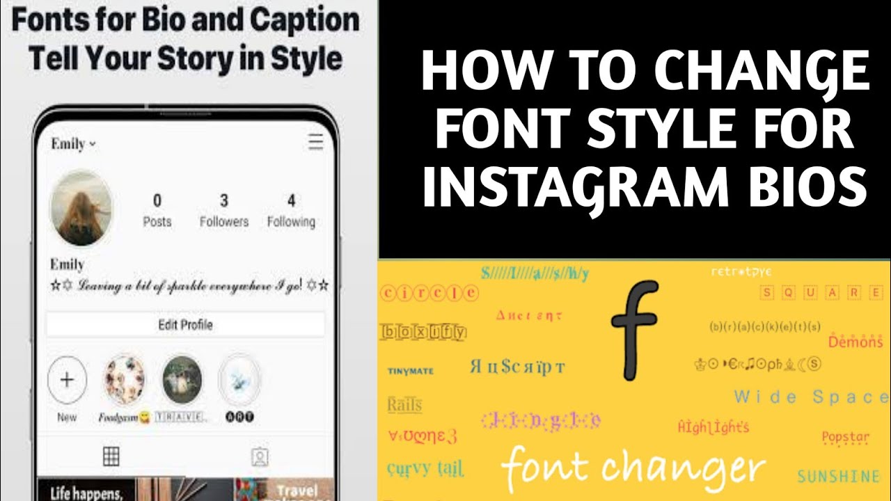 how to change font style in ig bio