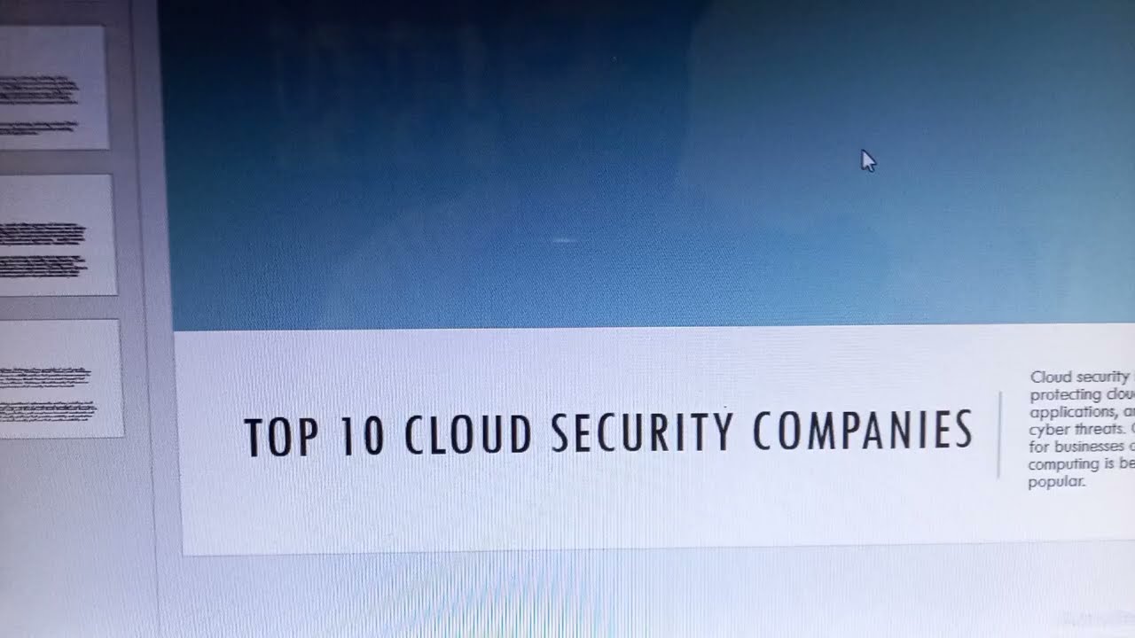 Top 10 Cloud Security Companies