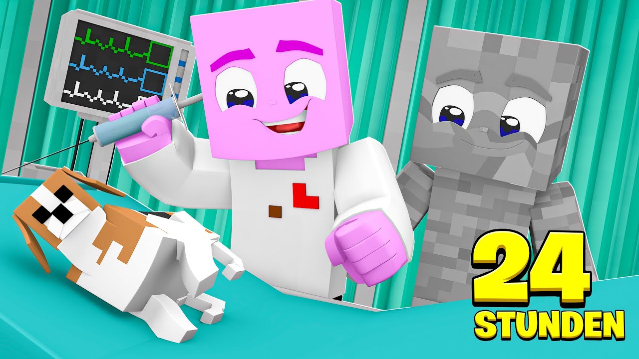 24 STUNDEN ALS TIERARZT in Minecraft - YouTube