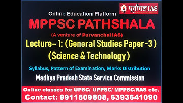 Lecture-1 (English): MPPSC MAINS | GS Paper-3: Science & Technology | Syllabus @ Rs.9999 only