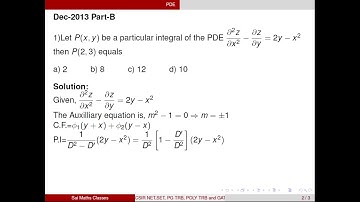 CSIR NET MATHEMATICS || PDE || Dec 2013 || Part-B || Solution Mannual
