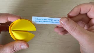 How to make a fortune cookie out of paper 