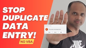 Stop Duplicate Data Entry - Show alerts - No VBA