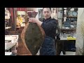 【職人技】100年続く魚屋の特大8kgヒラメ(ザブトン）捌き方・神経締め・神業鱗のすき引き
