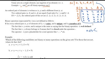 Binary or Unary Operations