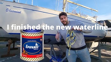 Sailing Silverwind - Part 5 - Painting waterline, sealing through hull speed sensor | Full timelapse