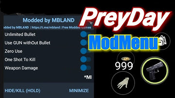 Hack Prey Day survive Mod Menu VIP - One shot to kill Zombies 😱