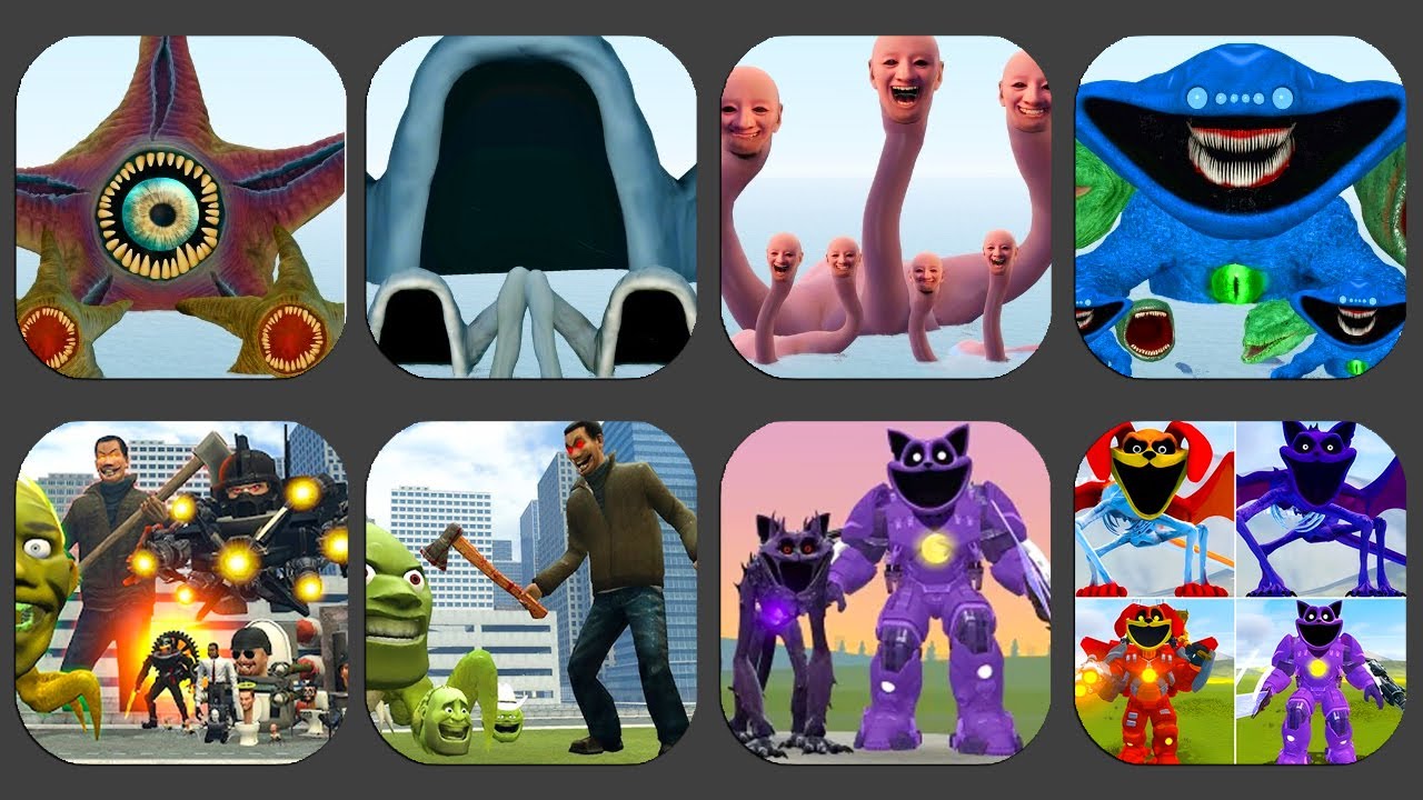 NEW SEA MONSTER CREATURE ARMY IS THE STRONGEST VS  Nextbots In Playground mod VS Sandbox In Space !