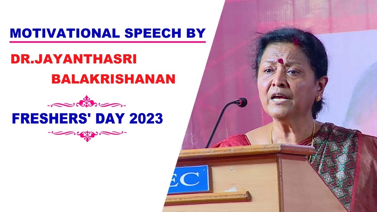 Motivational Speech by Jayathasri Balakrishanan || Freshers Day 2023 || VSB Engineering College