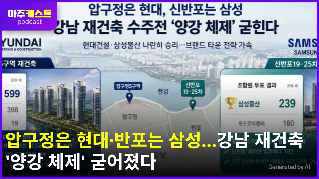 압구정은 현대·반포는 삼성…강남 재건축 양강 체제 굳어졌다