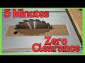 "Perfect" Zero Clearance Table Saw Insert in under 5 Minutes!!!!!