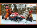 Snowmobile Christmas delivery and building winter camping shelter. Educational | Kid Crew