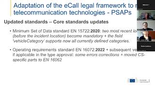 EENA Webinar: Understanding the Latest eCall Delegated Regulations