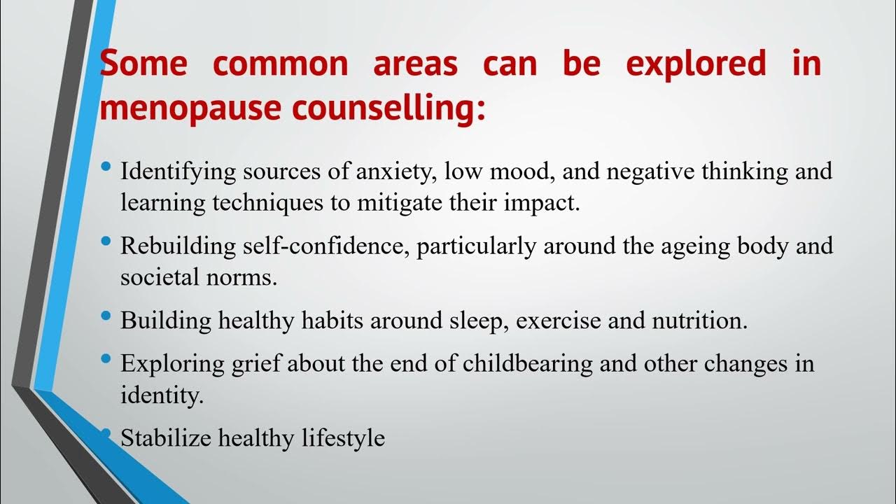 Menopause counselling YouTube