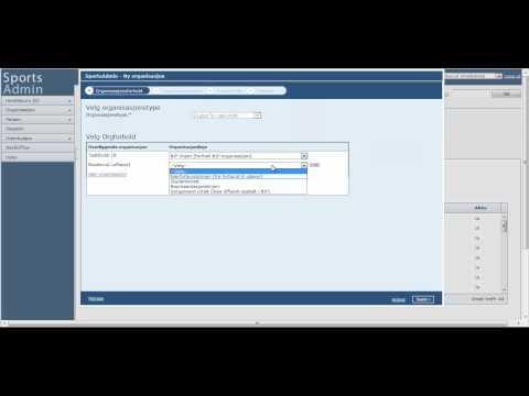 SportsAdmin - Organisasjon: Kurs 2 av 4 Opprette ny organisasjon